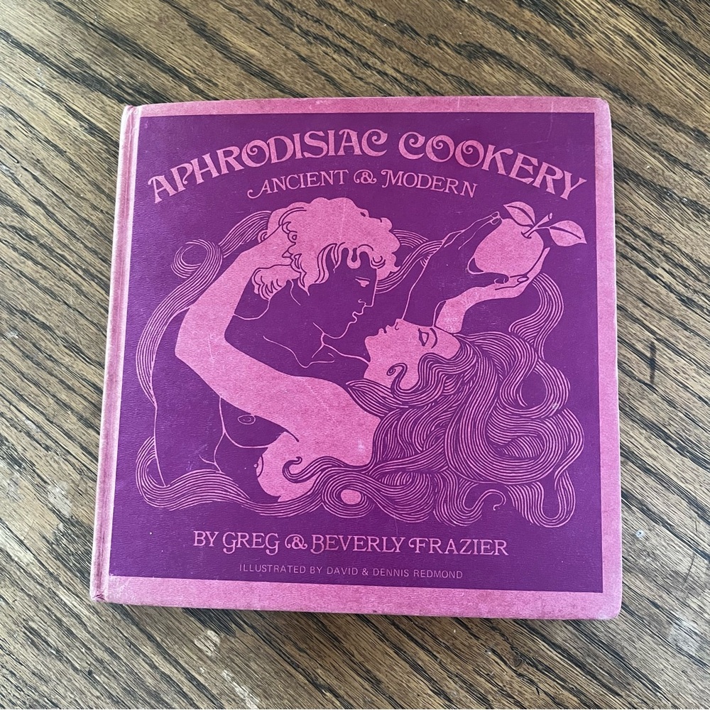 SOLD vintage aphrodisiac cookery book - ancient & modern purple hardcover book